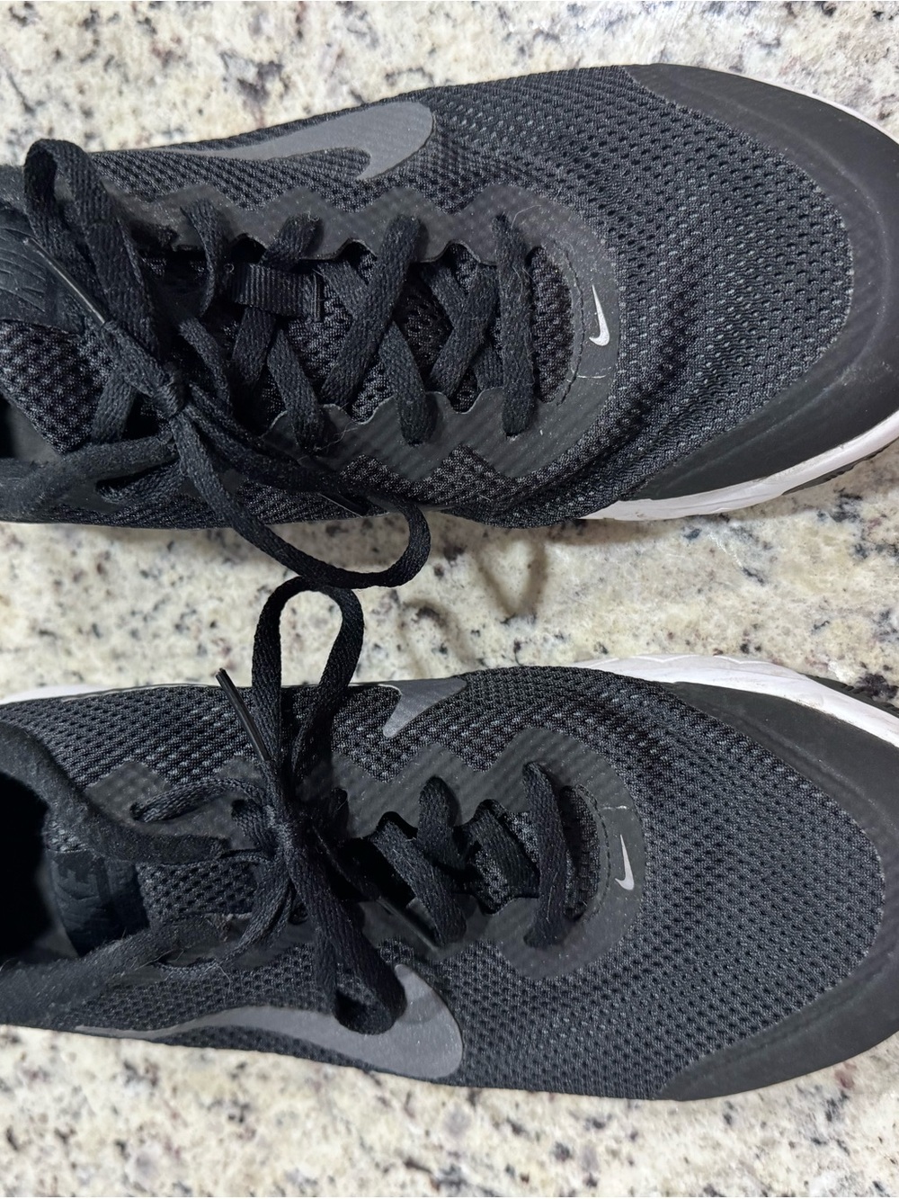 Nike Men’s Black Mesh Athletic Sneakers with White Outsole Accent